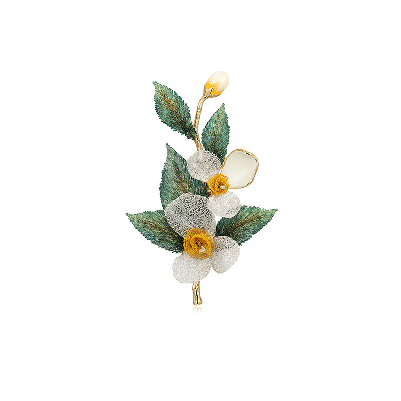 shes茜子梵高玫瑰手工刺绣设计感小香风胸针胸花女款别针外套配饰