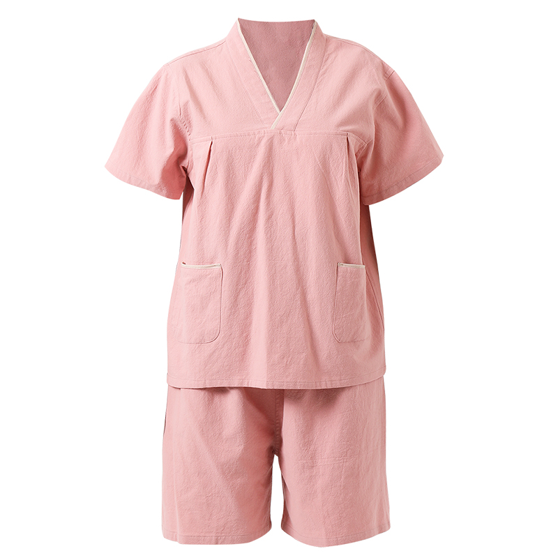 纯棉加厚汗蒸服全棉男女款纯色洗浴服桑拿服水洗棉艾灸服前后开扣