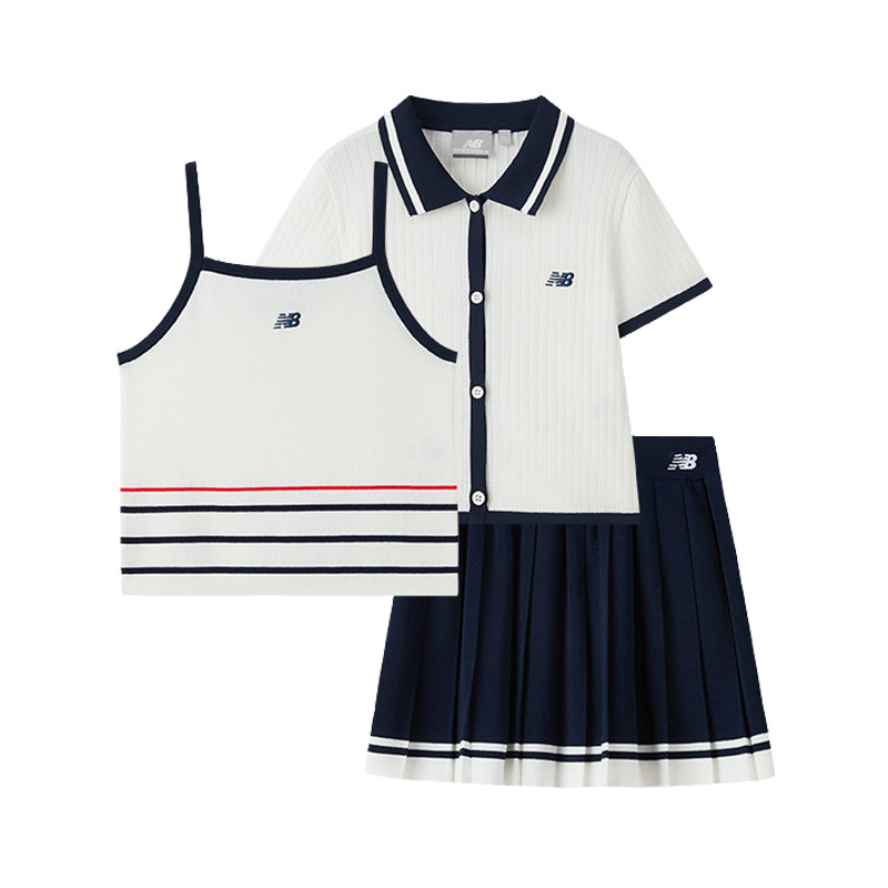 NB女童夏季针织吊带短袖短裙三件