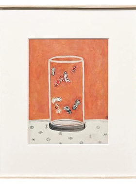 伽罗生活 西方画《八尾金鱼》常玉高级感客厅沙发挂画书房装饰画