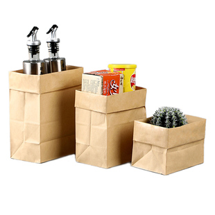 牛皮纸袋收纳袋子防油淋防水桌面杂物收纳化妆品宿舍收纳盒小红书