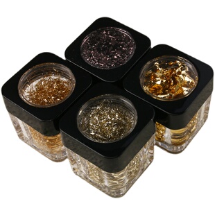 美甲用品DIY金箔碎片百搭金银箔丝锡箔超薄铂金纸甲油胶贴片贴纸