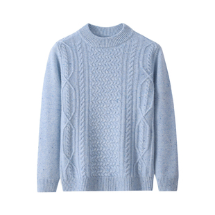 儿童绞花100%纯山羊绒衫男女童加厚针织毛线衣秋冬花纱中大童毛衣