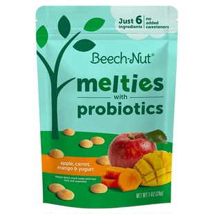 美国beech-nut比纳宝宝溶豆婴幼儿辅食零食草莓酸奶水果味溶溶豆