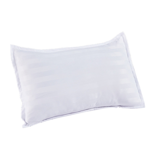 宾馆白色枕套旅社酒店美容足浴专用纯白枕头套缎条全棉纯白色枕套