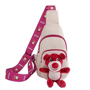 女童斜挎包可爱草莓熊儿童胸包女孩包包小学生外出小背包时尚小包