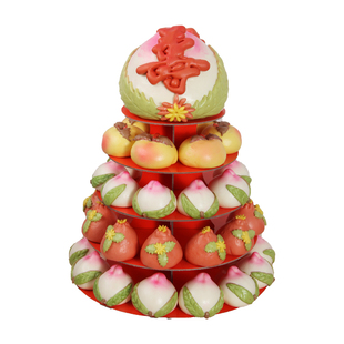 志正新美福禄高寿寿桃馒头老人生日祝寿寿礼送礼蛋糕寿宴布置