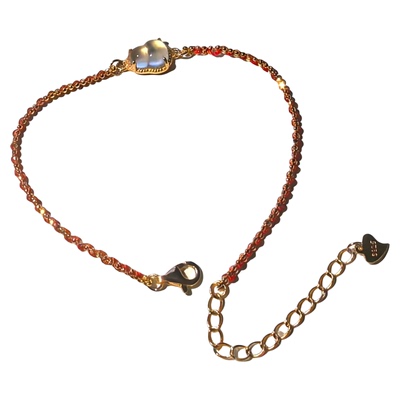 天然水沫玉红绳编织手链好运礼物