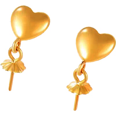 g18k金耳钉托空托小圆diy材料