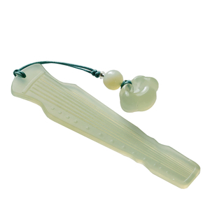 岫玉古琴书签 多功能书法玉石摆件 美观初学者毛笔礼品文房书法