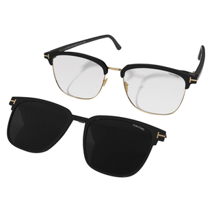 TOM FORD套镜墨镜TF眉线半框近视太阳镜磁吸带夹片眼镜架FT5683-B