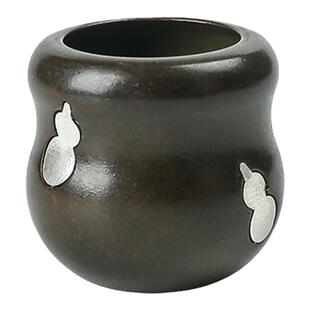 东意文房 铜镶纯银创意葫芦镇纸镇尺茶道盖置壶盖架盖托紫砂壶盖