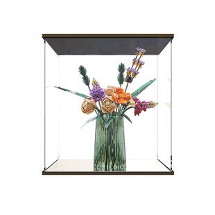 乐高10280花束玫瑰花适用亚克力展示盒射灯防尘罩手办收纳盒