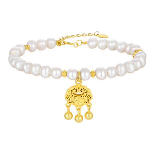 周大生S925银珍珠手链珠事平安手串女轻奢小众精致高级生日礼物