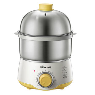 小熊煮蛋器 家用定时蒸蛋器双层不锈钢鸡蛋羹机迷你小型自动断电