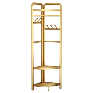 转角衣帽架落地家用室内简易置物架墙角挂衣服架子房间卧室挂衣架