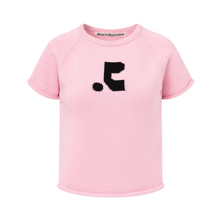 【明星同款】RestandRecreation2025新款RR修身显瘦针织短袖女