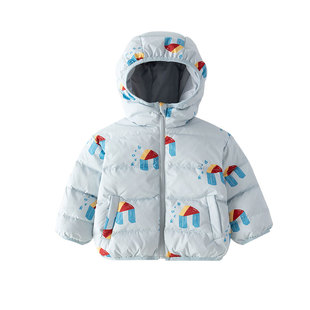 欢喜小熊男童冬季三防羽绒服女童加厚新款童装儿童外出宝宝外套