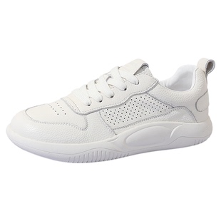 头层牛皮镂空小白鞋女软底2025秋冬新款百搭运动休闲女鞋加绒板鞋