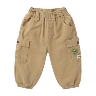 右欧男童裤子女童工装裤山系户外春秋季新款童装儿童束脚休闲长裤