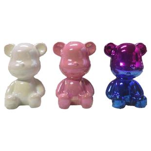 [炫彩十色}暴力熊摆件电镀坐姿公仔车载客厅装饰礼物女生儿童玩具