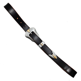 美国霍尔文皮美式复古西部牛仔骑兵绅士唐草皮带三件式男女款腰带