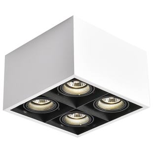 无主灯照明LED明装筒灯四头射灯客厅家用方形COB盒子斗胆灯格栅灯