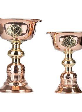 藏式纯铜紫铜手工酥油灯家用供灯