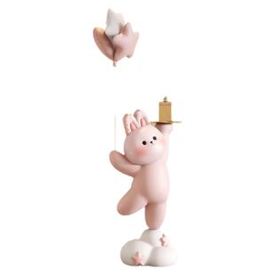 可爱兔大型落地客厅摆件创意装饰电视柜沙发旁床头柜夜灯乔迁礼物