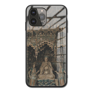 千佛庵小西天iPhone16plus/15/xr/678吸嗞手机壳佛家适用苹果15Promax/14plus/13/XR磁吸壳12promax/16玻璃壳