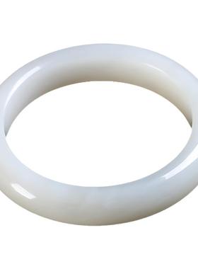 和田玉平安镯手镯女士玉镯子白玉