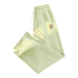 雪中飞运动裤子女早春2026新款果绿休闲长裤阔腿裤小个子弯刀裤PC