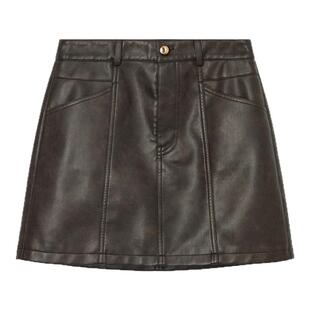 飘蕾纯色短款pu皮裙女2026年春季新品小个子百搭气质显腿长半身裙