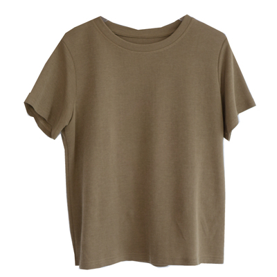 短袖经典薄款简约纯棉女短款纯色