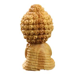 黄杨木雕中式宝宝佛莲花底座释迦牟尼手把件Q版佛像摆件家居饰品