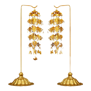 佛前供花供具鎏金合金璎珞宝盖供佛宝盖幢幡中式装饰摆件家用佛堂