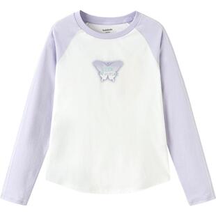 巴拉巴拉女童长袖t恤中大童打底衫春秋款童装儿童运动上衣宝宝白t