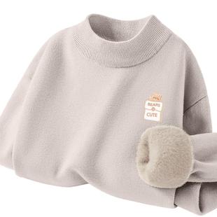 真维斯毛衣女款2026新款冬季一体绒加厚半高领内搭打底衫慵懒上衣