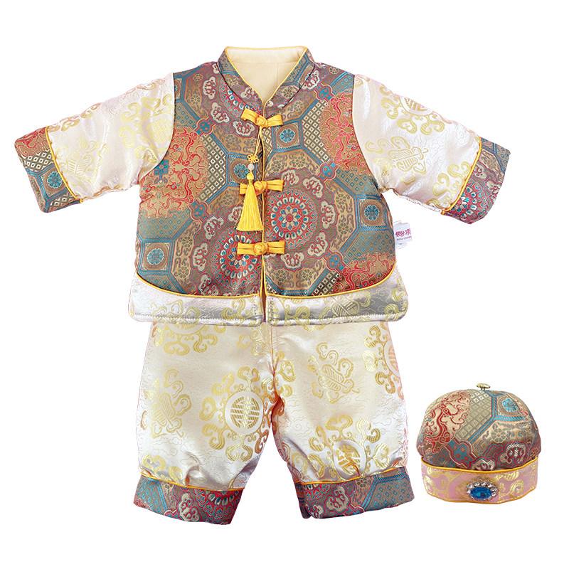 抓周礼服男宝宝秋冬季唐装百天仪式感衣服一周岁婴儿拜年新中式服