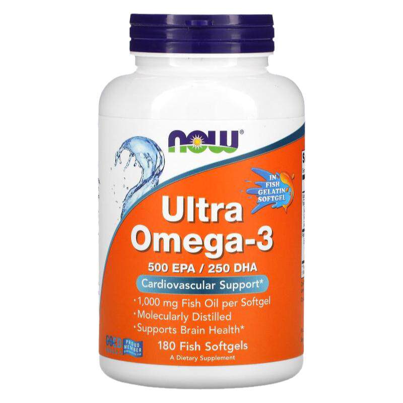 NOW诺奥Ultra鱼油软胶囊ω-3欧米伽3帮助心脏血管EPA脑健康DHA