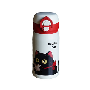 幼儿园便携小巧可爱316不锈钢吸管保温杯小学生280ML双饮口弹跳杯