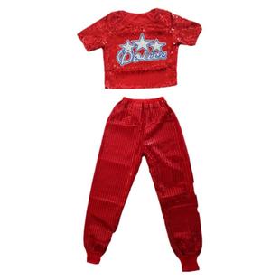 爵士舞演出服女现代舞蹈服装健美啦啦操拉拉队套装亮片舞台装成人