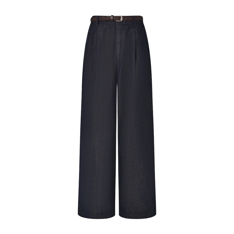 【100%棉】GOLDEN BEAR/金熊26秋季新品女士复古纯棉阔腿牛仔裤