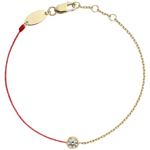 单钻红绳金色纯银蛇年手链女2025新款半绳半链本命年礼物红色手绳