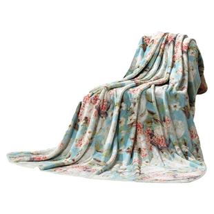 富安娜舒柔毯珊瑚毛毯办公室膝盖盖毯四季通用加厚午休沙发小毯子