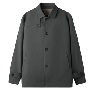 杉杉无缝工艺春秋新款商务行政干部风抗皱中长款夹克风衣男士外套