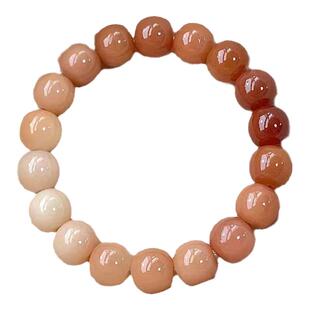 粉紫色白玉菩提根手串女绕指柔飘花文玩菩提子佛珠男盘玩渐变手链