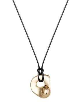 长款抽象镂空吊坠项链女复古小众时尚轻奢皮绳毛衣链2025新款配饰