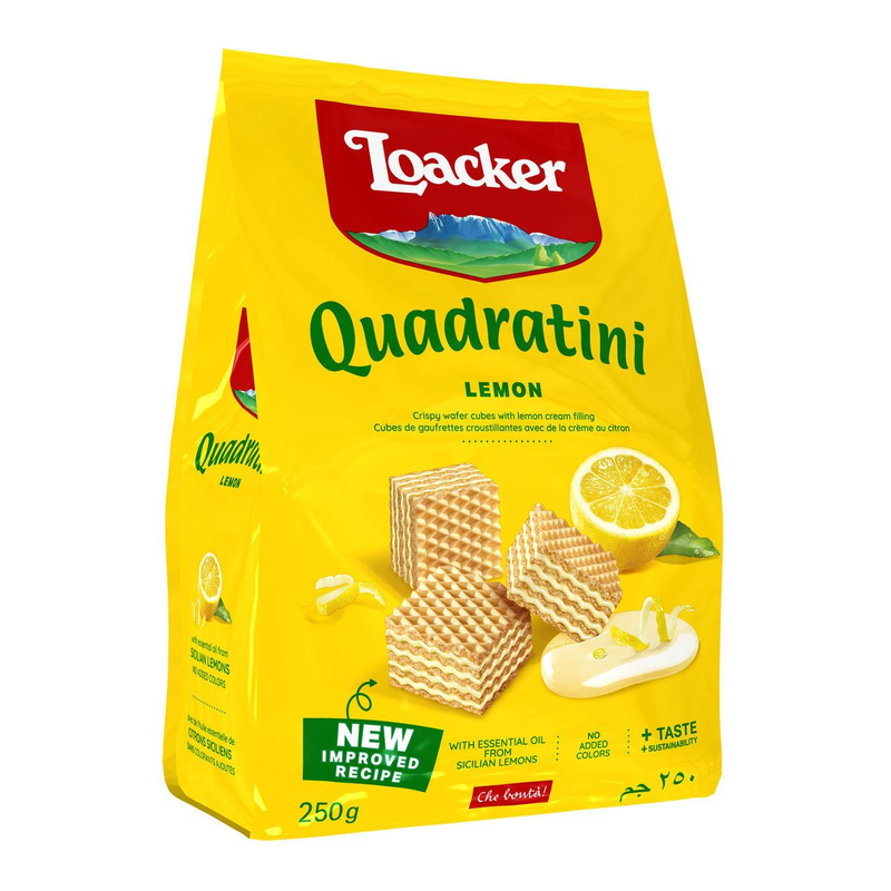 Loacker 粒粒柠檬威化威化饼干进口250g盒装休闲小零食香脆独立装