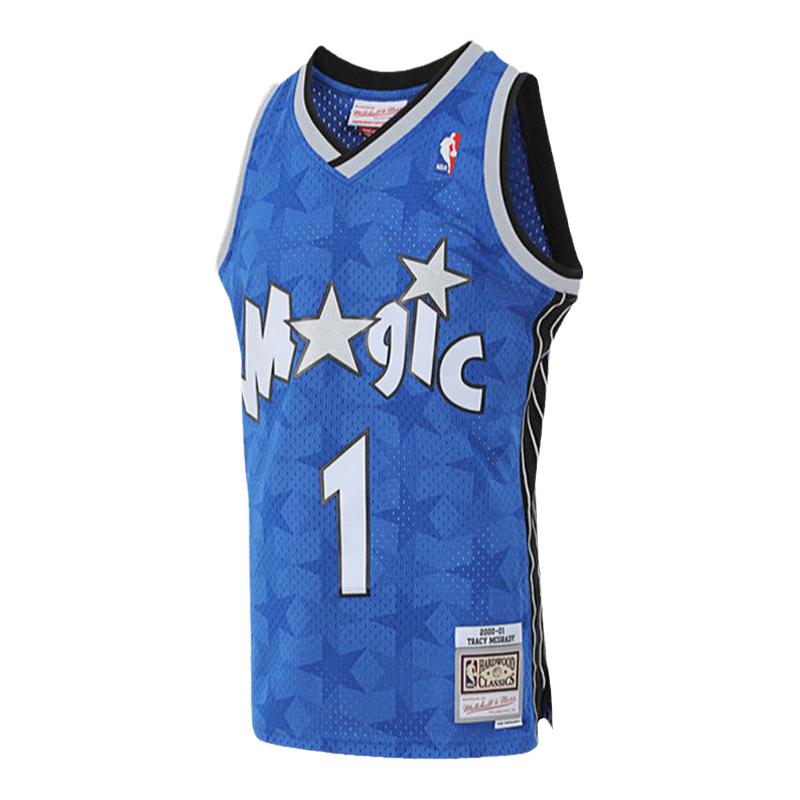 Mitchell&Ness NBA官方魔術(shù)/麥迪復(fù)古球衣00-01賽季SW球衣運(yùn)動(dòng)男